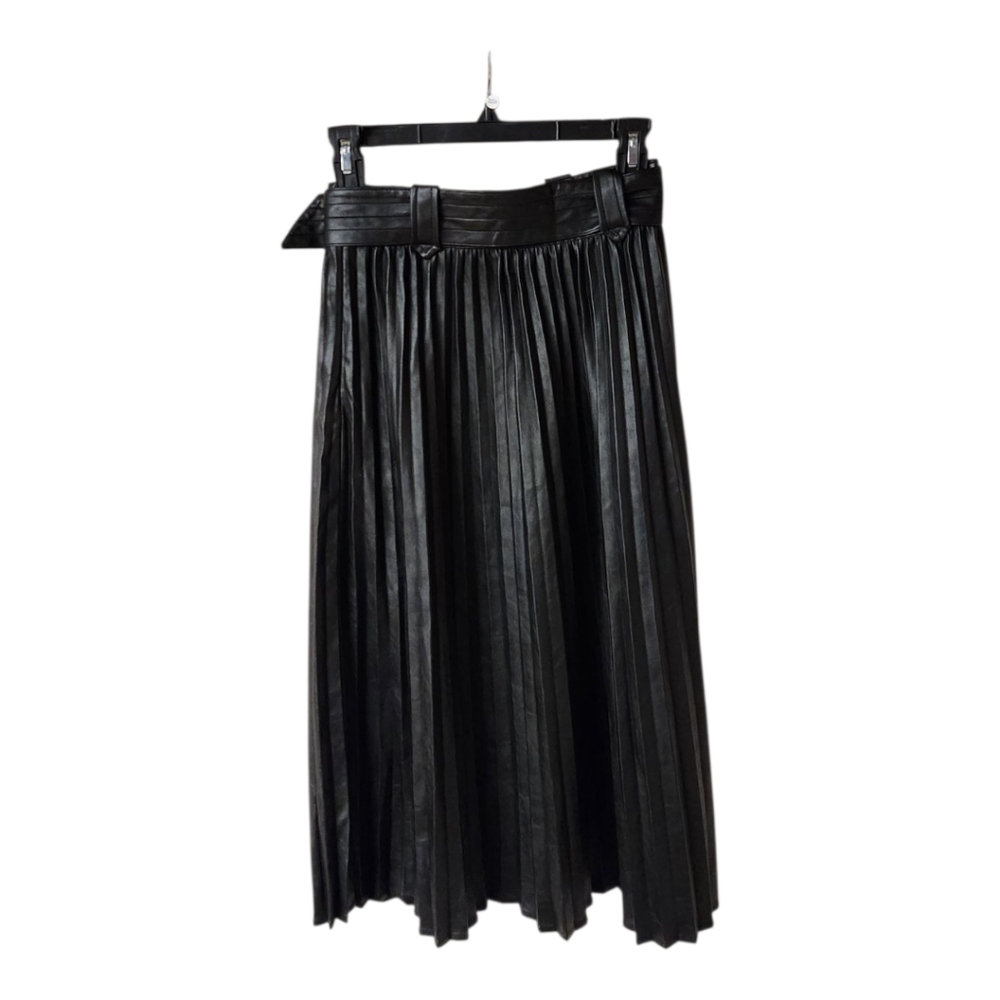 NWT Express Black Pleated Skirt Faux Leather - Picture 6 of 10